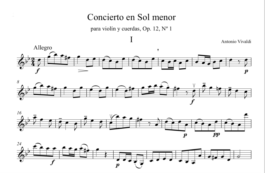 维瓦尔第 g小调协奏曲小提琴 Violin Concerto in G minor, RV 317 (Vivaldi, Antonio)-涂涂艺术