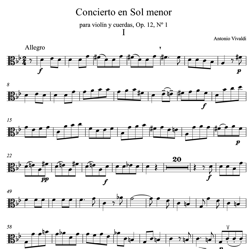 维瓦尔第 g小调协奏曲中提琴 Violin Concerto in G minor, RV 317 (Vivaldi, Antonio)-涂涂艺术